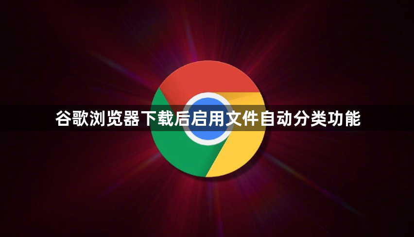 谷歌浏览器下载后启用文件自动分类功能1