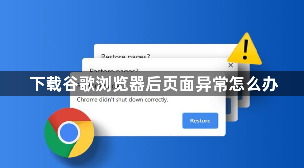 下载谷歌浏览器后页面异常怎么办1