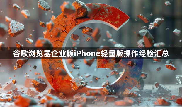 谷歌浏览器企业版iPhone轻量版操作经验汇总1