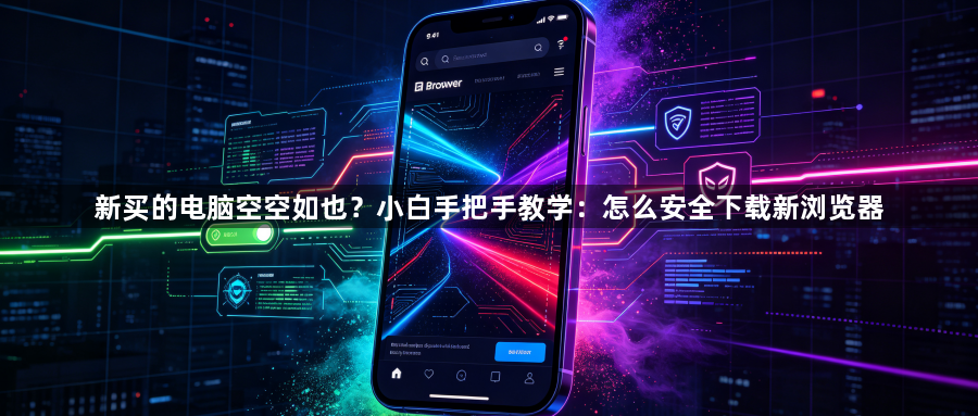 新买的电脑空空如也?小白手把手教学:怎么安全下载新浏览器1